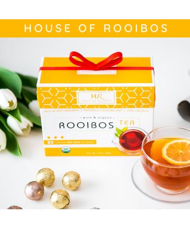 Organic Rooibos Herbal Tea - 80 Bags of Caffeine-Free Red Tea by HOUSE OF ROOIBOS - Buy Online on GoSupps.com