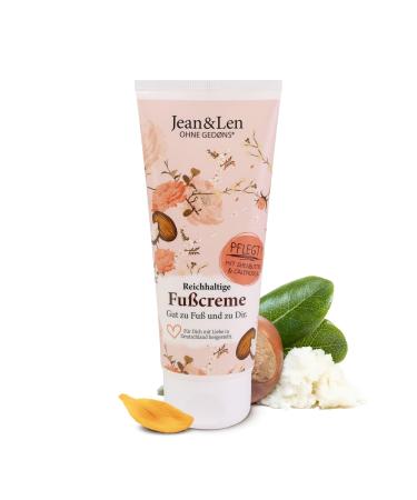 Jean & Len Shea Butter and Calendula Foot Cream, for Dry and Fragiled Skin, Intense Care, Makes Feet Supple, Rosemary and Ginger Scent, Paraben and Silicone-Free, Vegan, 100 ml