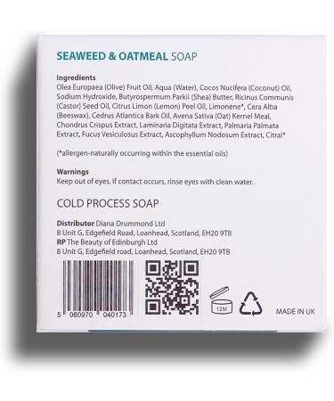 Seaweed & Oatmeal soap Cold Process natural face bar soap With Premium Essential Oils All Skin Collaboration with RBGE Scottish handmade soap With seaweed extracts DIANA DRUMMOND - Buy Online on GoSupps.com