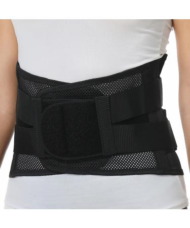 NeoTech Care Adjustable Back Support with Double Adjustment Straps - Lumbar & Lower Back Support - Wide Design - Black - Buy Online on GoSupps.com