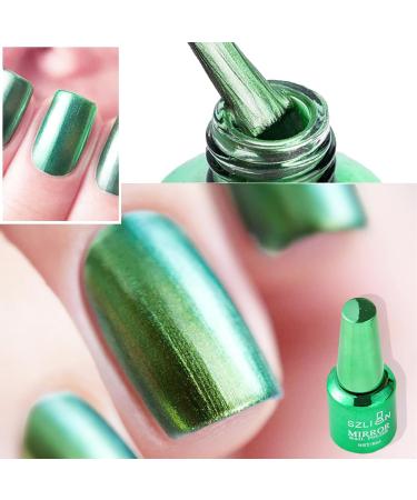 Green Nail Polish Chrome Metallic Nail Varnish Mirror Quick Dry Metal Effect No UV Needed Christmas Nail Art Polish Chrome Nail Polish - Buy Online on GoSupps.com