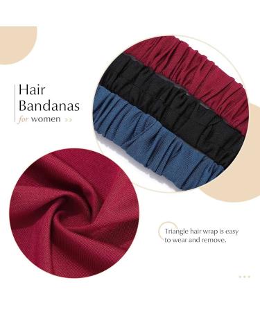 Catery Floral Elastic Hair Scarf Boho Headband Set - Pack of 3 | Vintage Hair Accessories for Women and Girls - Buy Online on GoSupps.com