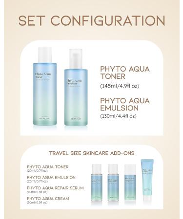 BEYOND Phyto Aqua Skincare Gift Set - Vegan Korean Skin Care with Toner & Lotion for Hydration | Hyaluronic Acid & Tree Sap Complex - 11.3fl oz - Buy Online on GoSupps.com