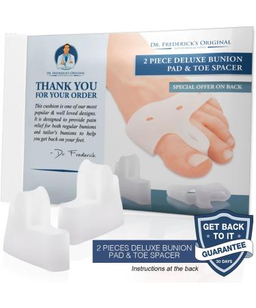 Dr. Frederick's Original Bunion Pad & Toe Spacer - 2-Piece Set for Pain Relief - Soft Gel Separators for Bunions & Tailor's Bunions - Heavy Duty - One Size Fits All - Buy Online on GoSupps.com