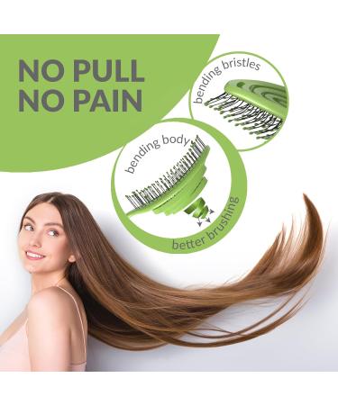 marQus Detangle Hair Brush - Ultra-soft Bristles for All Hair Types - Wet and Dry Hair - Lime Brush - 1pcs - Buy Online on GoSupps.com