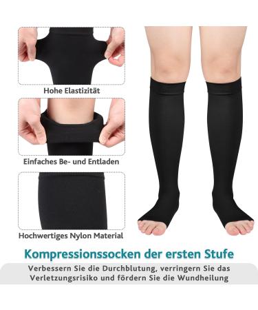Buy Class 1 Compression Stockings for Men & Women - Medical Knee Socks for Thrombosis Varicose Vein Support & Open Toe Design - Worldwide Shipping Available - Buy Online on GoSupps.com