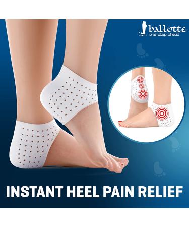 Silicone Heel Protectors - Fast Pain Relief for Plantar Fasciitis - 2 Pair Large Size Heel Cups - Breathable & Supportive for Men and Women - Buy Online on GoSupps.com
