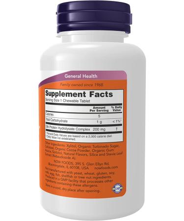 Now Foods Brain Attention Chewables - Natural Chocolate Flavor (60 Count) | Enhance Focus & Clarity - Buy Online on GoSupps.com