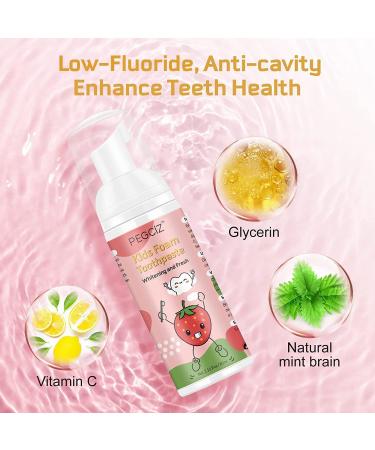Kids Foaming Toothpaste with Low Fluoride | U-Shaped Toothbrush | Strawberry Watermelon Flavor - Buy Online on GoSupps.com