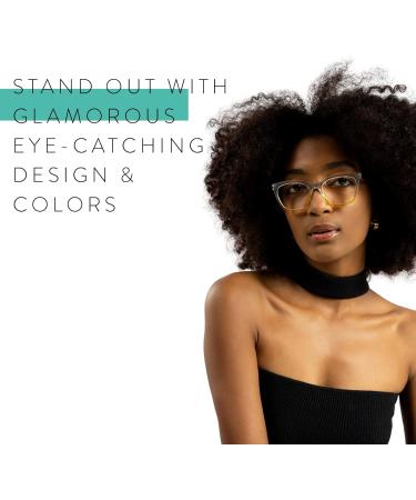 Shop Stylish Gray Yellow Two Tone Oversize Blue Light Glasses for Women | Chic Cat Eye Reading Glasses - 1.0 Magnification Frames - Buy Online on GoSupps.com