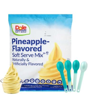 Zippy Sweets - Ice Cream Machine Soft Serve Mix - Pineapple Flavour Soft Serve Mix - 4.4 Pound Bag with 4 Colour Changing Spoons for an Enhanced Ice Cream Experience - Perfect For Your Soft Serve Ice Cream Machine