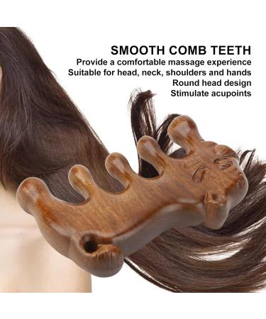 GFRGFH Wooden Animal Shape Scalp Comb - Wide Tooth Sandalwood Massage Comb for Healthy Hair & Dredge Meridian - Buy Online on GoSupps.com