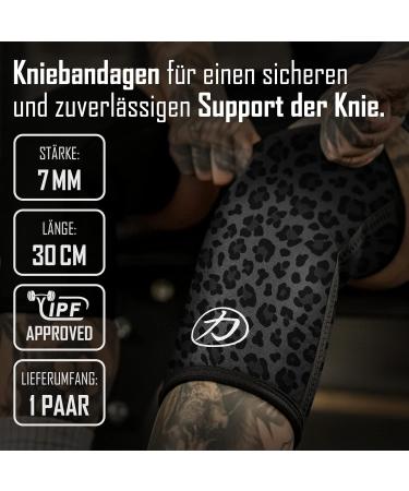Strength Shop 7mm Neoprene Knee Band for Men & Women - Leopard | Tear-Resistant IPF Competition Knee Sleeves for Powerlifting & Strength Training - 1 Pair (L) - Buy Online on GoSupps.com