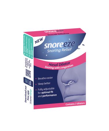 Snoreeze Nasal Dilators - Anti-Snoring Breathing Aids for The Nose - Snoring Relief Nose Clips for Women & Men to Target Nasal Congestion - Use with Mobile App to Stop Snoring - 2 x Nasal Dilator