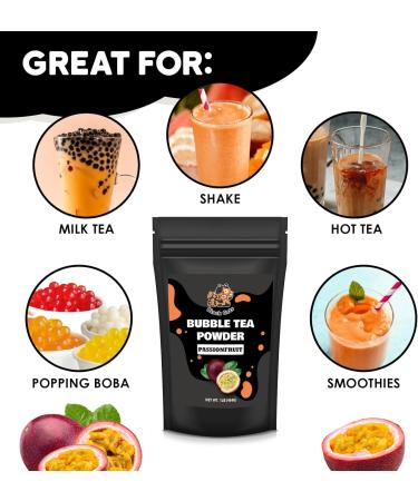 Bubble Tea Powder Kit | Passionfruit Flavor | 1LB (454g) | 18 Servings | Instant Boba Drink Mix for Smoothies and Tapioca Pearl Milk Tea Passion Fruit - Buy Online on GoSupps.com