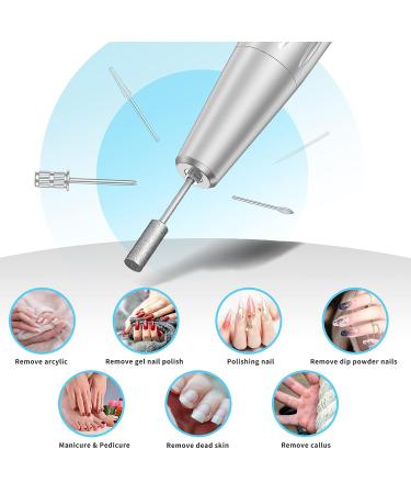 Portable Electric Nail Drill Machine | 30000 RPM Rechargeable Efile Set with 6 Nail Bits | Acrylic Nail Kit with Mat | Professional Nail Polishing and Removal Tool (White) - Buy Online on GoSupps.com