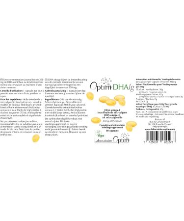 Omega 3 Vegan DHA Sustainably Sourced Seaweed Oil | Highly Dosed 250mg DHA Per Capsule | Omega-3 Dietary Supplement - 60 Capsules | Optim DHAlg - Buy Online on GoSupps.com