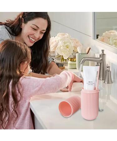 Travel Toothbrush Holder - Dustproof Case for Toothbrush & Toothpaste | Multifunctional Travel Set in Rosa - Buy Online on GoSupps.com