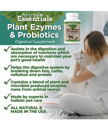 Animal Essentials Plant Enzyme & Probiotics for Dogs & Cats - 10.6 oz (300g) | Digestive Health - Buy Online on GoSupps.com