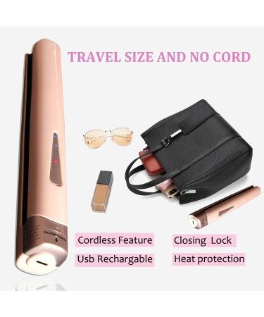 2-in-1 Hair Straightener & Curler - Rechargeable Mini Hair Iron with Titanium Plates 4800mAh Battery Portable Design (White - Buy Online on GoSupps.com