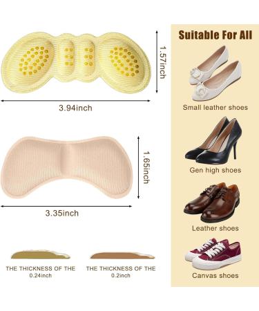 Premium Heel Pads - 4 Pairs Comfort Grips for Loose Shoes Cushions for Men & Women Stops Heel Slip & Blisters - Buy Online on GoSupps.com