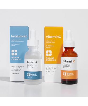 Face Serum Set: Hydrating Hyaluronic Acid & Vitamin C - Anti Aging Kit 1 oz Each Vegan Cruelty Free Fragrance Free - Ships Internationally - Buy Online on GoSupps.com