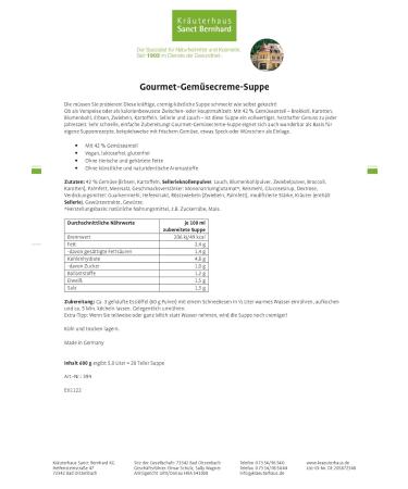 Sanct Bernhard Gourmet Vegetable Broth - Vegan Lactose-Free Gluten-Free | 42% Vegetable Content | 600g International Shipping - Buy Online on GoSupps.com