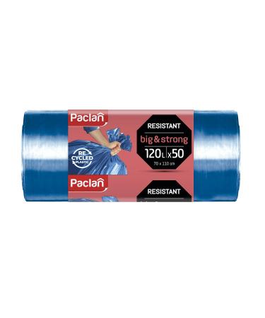 Paclan waste bags 50 x 120L blue 50 pieces Paclan waste bags 50 pieces (1 pack) blue