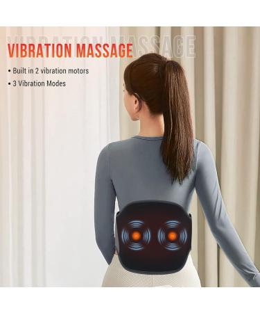 Snailax Heating Belt for Back Neck & Belly - Electric Heat & Vibration Massage - Portable & Auto Shut-Off - Ideal Gift for Men & Women - Buy Online on GoSupps.com