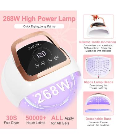 Professional UV LED Nail Lamp - LKE 268W Fast Curing Gel Nail Dryer with 66 Beads 4 Timers & Auto Sensor for Home & Salon Use - Buy Online on GoSupps.com