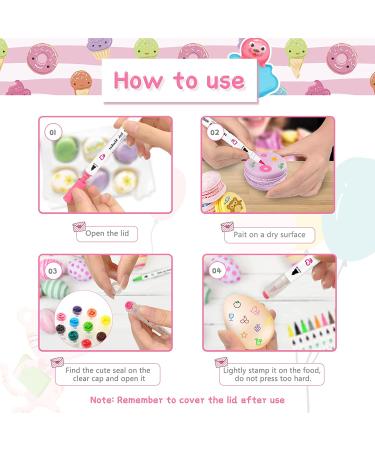 12 Colors Double Sided Edible Markers - Food Grade Pens for Decorating Cookies, Fondant, Desserts - Gourmet Writer for Baking & Easter Eggs - Buy Online on GoSupps.com