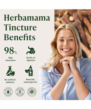HERBAMAMA Licorice Root Drops - Vegan Immune Respiratory & Digestive Support with Licorice Root Extract - Non-GMO Alcohol & Sugar-Free Liquid Supplement 84-Day Supply 4 Fl Oz (Pack of 1) - Buy Online on GoSupps.com