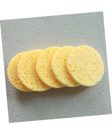 50 Pack Yellow Round Compressed Makeup & Bath Sponges - Face Wash, Body Cleansing, Exfoliating Loofah Kit - Buy Online on GoSupps.com