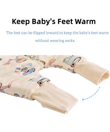 Chilsuessy Winter Baby Sleeping Bag with Feet 2.5 TOG | 100% Cotton Toddler Wearable Blanket | Cartoon Excavator Design | 90cm/3-4 Years - Buy Online on GoSupps.com
