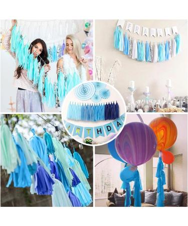 Binpeng 9.8in Blue Tissue Paper Tassel DIY Hanging Decorations - 20PCS 25cm Blue Garland for Party, Wedding, Baby Shower - Buy Online on GoSupps.com