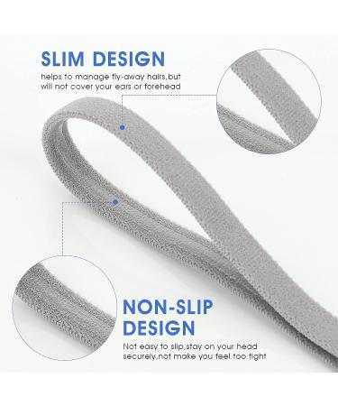 WLLHYF 3-Pack Non-Slip Black White Headbands - Thin Elastic Hair Ties for Sports, Running, Yoga - Unisex Hair Accessories - Buy Online on GoSupps.com