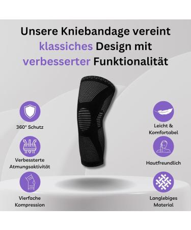 Omni Fit Knee Bandage - Your Second Skin for Pain-Free Movement | Maximum Support & Comfort | Stay Active & Confident | L Gray - Buy Online on GoSupps.com
