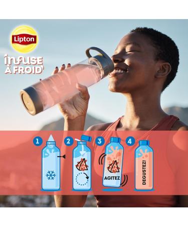 Lipton Raspberry Peach Cold Infuse Infused Water Flavored Water Take Anywhere 15 Pyramid Bags - Buy Online on GoSupps.com