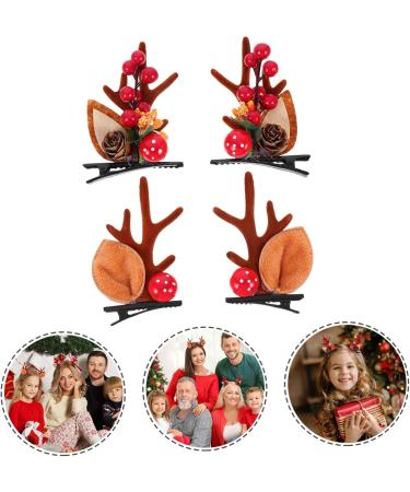 minkissy 2 Pairs Hairpin Animal Horns Hair Clip Christmas Girls Hair Clip Xmas Party Hair Clips Antler Barrettes Hair Jewels for Women Christmas Hair Barrettes Antlers Iron Child Headband - Buy Online on GoSupps.com