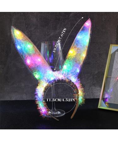 Zoestar Light Up Bunny Headband Led Glow Rabbit Ear Hair Bands Bunny Cosplay Costume Headwear for Women - Buy Online on GoSupps.com