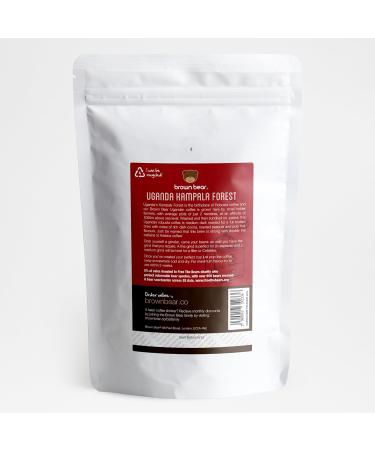 Uganda Coffee Beans 227g - Very Strong Dark Roast Ugandan Robusta Coffee - Uganda Kampala Forest - Brown Bear - For All Coffee Machines - Strength 5 - Donation to Free The Bears - Buy Online on GoSupps.com