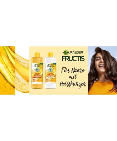 Garnier Fructis Banana Shampoo for damaged hair gentle cleansing with light foam for more suppleness and well-groomed hair vegan formula paraben-free 3 in 1 400 ml - Buy Online on GoSupps.com