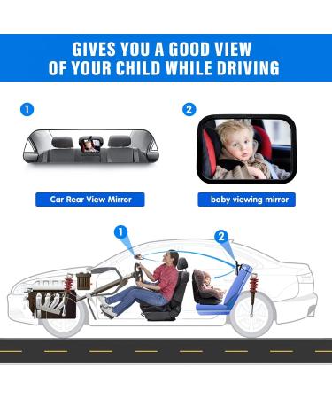 360 Baby Car Mirror - Shatterproof Rear Seat Safety Mirror | Must-Have Baby Essentials & Car Accessories - Buy Online on GoSupps.com