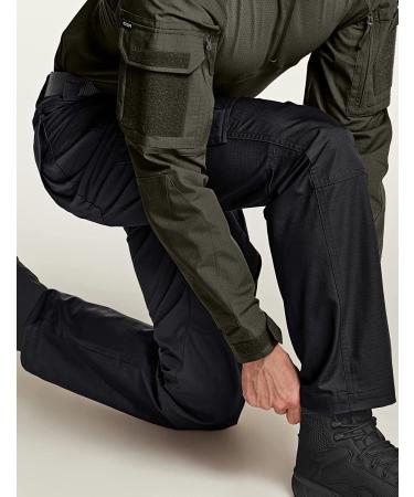 CQR Men's Tactical Pants | Water Resistant Ripstop Cargo | Lightweight EDC Hiking Work | Outdoor Apparel with Mag Pocket | Black 34W x 32L - Buy Online on GoSupps.com