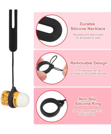 Desing Wish Anti-Lost Lip Balm Holder Silicone Neck Strap and Wrist Lanyard with Non-Slip Silicone Rings Necklace Chapstick Holder Wrist Strap Keychain Holder for Lip Balm Keys Black Medium - Buy Online on GoSupps.com