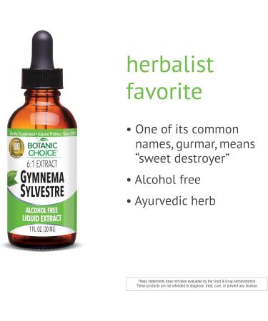 Botanic Choice: Gymnema Sylvestre Liquid Extract - Alcohol & Gluten Free, Non-GMO, 1oz 2 Pack - Buy Online on GoSupps.com
