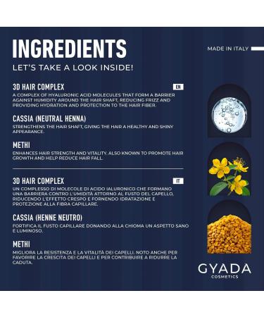  GYADA COSMETICS GYADA COSMETICS Hyalurvedic Contrast Strengthening Shampoo Crespo Effect for Fine and Weak Hair Based on Methi Maca Henna Neutral 200 ml - Buy Online on GoSupps.com