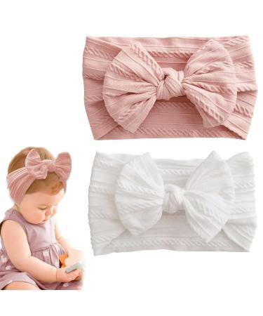 2 pieces baby headband newborn toddler hair band arches children hair jewelry elastic hair bands baby elastic babies photo accessories for toddlers newborns (bean paste and white)