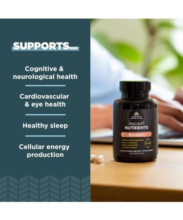 Ancient Nutrition B-Complex Supplement | 8 Balanced B-Vitamins | Supports Energy | Adaptogenic Herbs | Enzyme Activated | Paleo & Keto Friendly | 60 Capsules - Buy Online on GoSupps.com