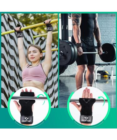 COFOF Zughilfen Leather Lifting Straps for Bodybuilding & Weight Lifting | Professional Strength Training Aid for Men & Women - Midnight Black - Buy Online on GoSupps.com